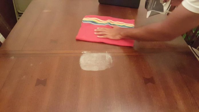 how to remove heat stains from wood